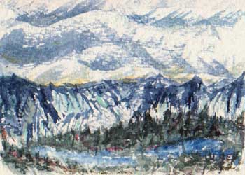 "Chilean Fjord" by John L. R. Edgar, Hubertus WI - Watercolor - SOLD
